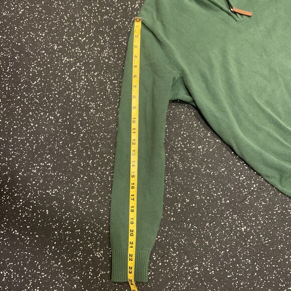 Duluth Trading Co. Sweater Mens M 1/4 Zip Long Sleeve High Neck Cotton Green - Picture 11 of 16